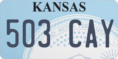 KS license plate 503CAY
