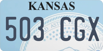 KS license plate 503CGX