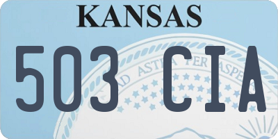 KS license plate 503CIA