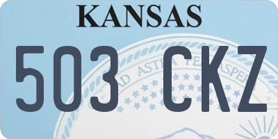KS license plate 503CKZ