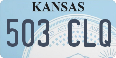 KS license plate 503CLQ