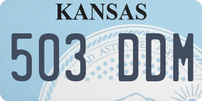 KS license plate 503DDM