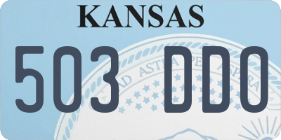 KS license plate 503DDO