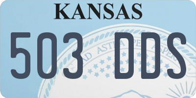 KS license plate 503DDS