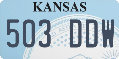 KS license plate 503DDW