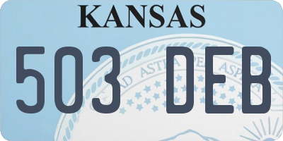 KS license plate 503DEB