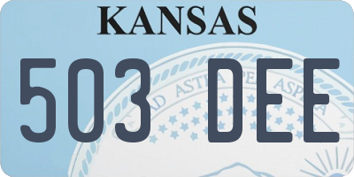KS license plate 503DEE