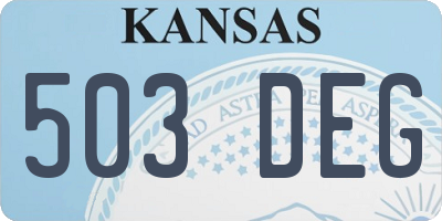 KS license plate 503DEG