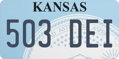 KS license plate 503DEI