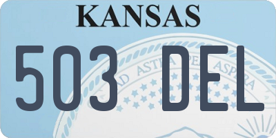 KS license plate 503DEL