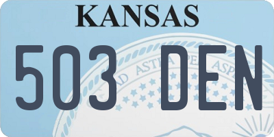 KS license plate 503DEN