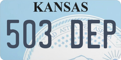 KS license plate 503DEP