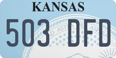 KS license plate 503DFD