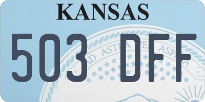 KS license plate 503DFF