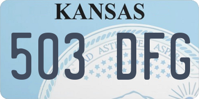 KS license plate 503DFG
