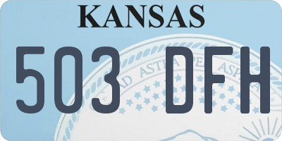 KS license plate 503DFH