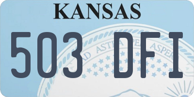 KS license plate 503DFI