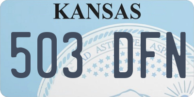 KS license plate 503DFN