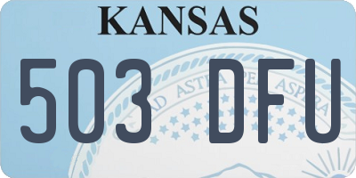 KS license plate 503DFU