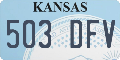 KS license plate 503DFV