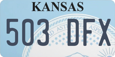 KS license plate 503DFX