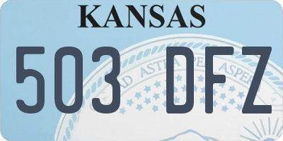 KS license plate 503DFZ