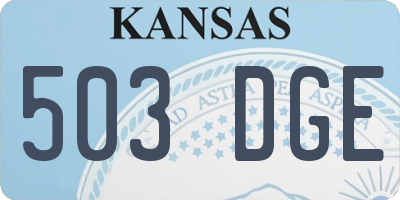 KS license plate 503DGE