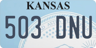 KS license plate 503DNU