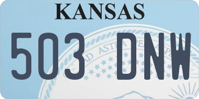 KS license plate 503DNW