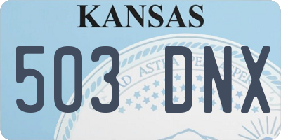 KS license plate 503DNX