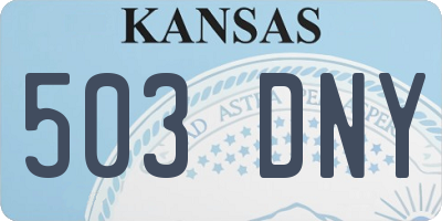 KS license plate 503DNY