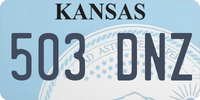 KS license plate 503DNZ