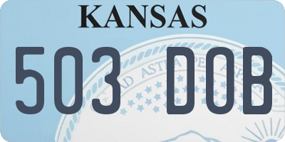 KS license plate 503DOB
