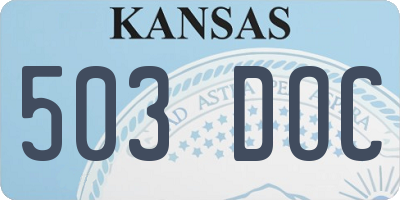 KS license plate 503DOC