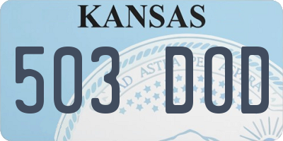 KS license plate 503DOD