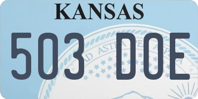 KS license plate 503DOE