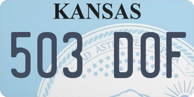 KS license plate 503DOF