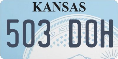 KS license plate 503DOH
