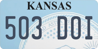 KS license plate 503DOI