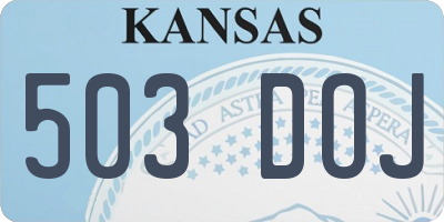 KS license plate 503DOJ