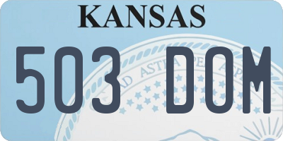 KS license plate 503DOM