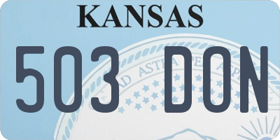 KS license plate 503DON