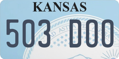 KS license plate 503DOO