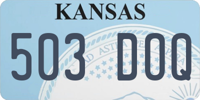 KS license plate 503DOQ