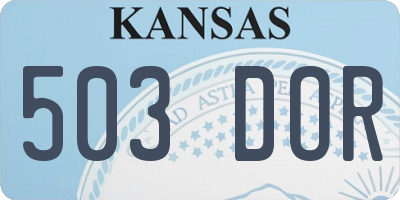 KS license plate 503DOR