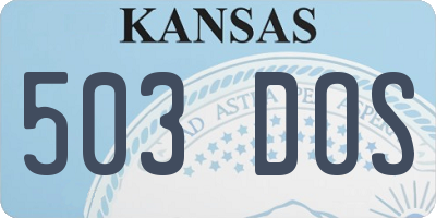 KS license plate 503DOS