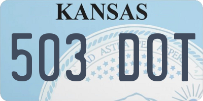 KS license plate 503DOT