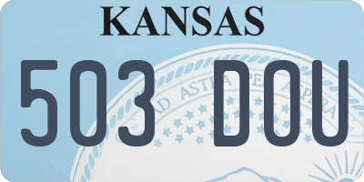 KS license plate 503DOU