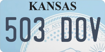 KS license plate 503DOV
