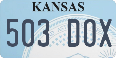 KS license plate 503DOX